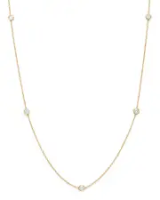 Diamond Station Necklace in 14K Yellow Gold, 0.50 ct. t. w.