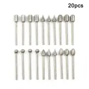20 Pcs 120 Grit Electroplated Diamond Burr Drill Bit Set Rotary Grinding Tools