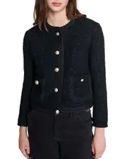 Maje Vibleed Tweed Cropped Jacket