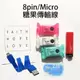 限量出清！《糖果傳輸線》USB對8pin/Micro 短線 安卓 蘋果 Iphone 充電線 傳輸線 數據線【飛兒】20