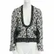 [二手] runway PROENZA SCHOULER 2011 white black boucle hook eye cropped jacket US4 S