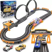 Slot Car Race Track Sets for Boys,Race Car Track with 4 High-Speed Slot Cars,Bat