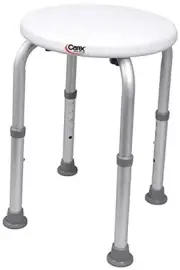 Carex Compact Shower Stool - Adjustable Height Bath Stool and Shower Seat -