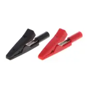 Reliable Performance Alligator Clip Clamp Connector Test Meter Red+Black