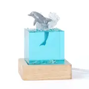 GGP Shell Dolphin Jumping Handcrafted Ocean Resin Whale Night Light Unique Home Decor Table Lamp