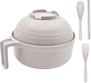 Microwave Noodle Cooker Set | Instant Noodle Bowl with Chopsticks and Spoon | Dishwasher-Safe Instant Pasta Cooker | Microwavable Bowl | Robust Noodle Cooker for Microwave at Home, Dorm Or Work Use