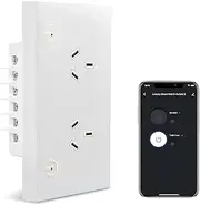 Zauzau Matter Smart Wall Socket, 118mm Wall Plug, 16A Plug Work with Apple Homekit, Siri, Alexa, Google Home,Smart Socket, Smart Home Automation, Remote Control, Timer, 2.4G Wi-Fi Only (1 Pack)