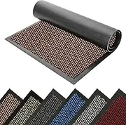 Door Mat Barrier Mat Non Slip Rubber Mats Washable Heavy Duty | Floor Mats Kitchen Rugs Dirt Trapper Doormat Entrance Rug Shoes Scraper Super Absorbent Carpet (Beige, 60CM X 80CM)