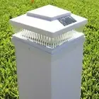 8 Pack Solar Fence Post Cap Light 4" 5" 6" 3.2V Lithium-Ion 78Lumen Sqaure 5 LED