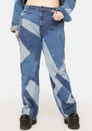 Plus Always Wonder Patchwork Denim Jeans