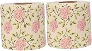 BESTYASH Elegant Bathroom Decor Rolls of Rose Printed Toilet Paper Novelty Flower Tissues Bamboo Pulp
