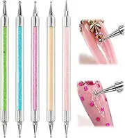5PCS Double-end Painting Dot Pen Crystal Dotting Manicure Tools Nail Art Paint Set Colorful