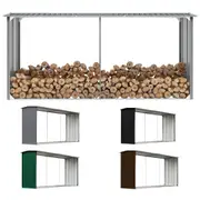 Garden Log Storage Shed Timber Shed Galvanised Steel 92cm Multi Colours vidaXL