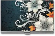 LQPMNK Metal Card Case, Novelty Abstract Flowers Print Professional Card Case Premium Card Case Lightweight Card Holder Pocket Card Case, style