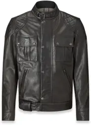 Belstaff Brooklands Motorcycle Leather Jacket, black, Size XL for Men