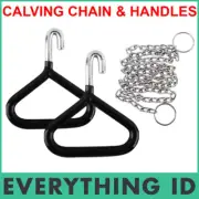 CALVING OBSTETRICAL CATTLE COW HANDLE CHAIN STRONG STAINLESS STEEL CALF PULLING