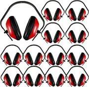 Baderke 12 Pcs Soundproof Earmuffs Hearing Protection Headphones Red Adjustable Padded Defender Noise Reduction Earplug