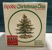 SPODE CHRISTMAS TREE 4 Set Wine Glasses
