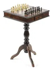 French Staunton Jr Chessmen Set with Two Extra Queens Roma Table from Italy