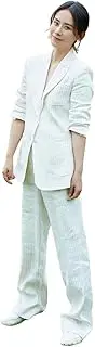 [Kromoc] Women's Stripe Two Pieces Suit Two Buttons Tuxedos for Casual Prom Party Wedding Daily
