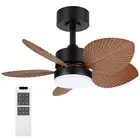 Small Ceiling Fan with Light, 26inch Tropical Ceiling Fans with LED light and...
