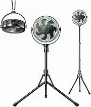 LEMOISTAR Portable Rechargeable Battery Operated Pedestal Fan, 8" 10000 mAh USB C Small Fan, Adjustable Height, Quiet Table Desk Standing Fan for Camping Bedroom Office Home Travel Fishing
