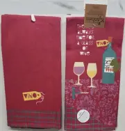 Set of 2 Dual Purpose Towels(16x26")THERE IS ALWAYS TIME FOR A GLASS OF WINE,KDD
