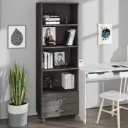 Highboard "HAMAR" Light Grey 60x35x180 cm Solid Wood Pine vidaXL