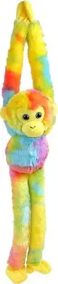 Wild Republic 27867 Hanging Rainbow Monkey Plush Vibe Brights 20"