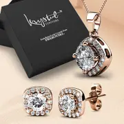 Boxed Necklace and Earrings Set Embellished with SWAROVSKI® Crystals