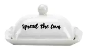 Spread Love Lidded Butter Dish White/Black