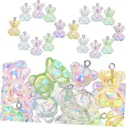 [DOITOOL] Ab Color Bear Pendant Necklace Bracelets Making Pendants Charms for Keychain Making Cute Keychain Pendants Craft Charms for Jewelry Making Bangle Charms Resin