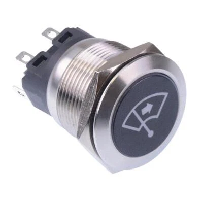 Windscreen Wiper Right Red LED Momentary 22mm Vandal Push Button Switch 12V