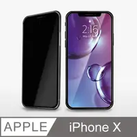 在飛比找PChome24h購物優惠-【防偷窺鋼化膜】iPhone X 保護貼 iX 玻璃貼 未滿