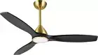 52" Smart Ceiling Fan with Light, 6-Speed Remote/APP Control, All Wood Blades