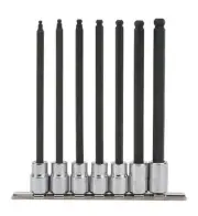 3/8" Drive 7 Piece Ball Style Extra Long Hex Bit Set