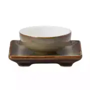 Oneida L6753066503 Rustic Sama 3" Two-Tone Porcelain Rectangular Saucer - 6 Doz