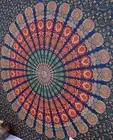 Green Hippie Mandala Tapestry Wall Hanging Indian Bedspread Bohemian Tapestries