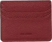 [grande] 3633 Genuine Leather Card Holder for Women and Men Super Slim Minimalist Small Snap Wallet (Burgundy)