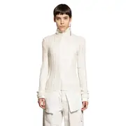 [ANN DEMEULEMEESTER] Aamu Irregular Rib Turtleneck Sweater Off-white
