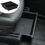 Jawjut Tesla Model Y Seat Organiser TPE + ABS Double Concealed Organiser Tesla Model Y Accessories (Black) Pack of 2