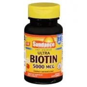 Sundance Vitamins Ultra Biotin Tablets Natural Berry Flavor 5000 mcg 30 Tabs By