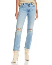 Mother The Insider Flood Fray Jeans in Peak A Boo
