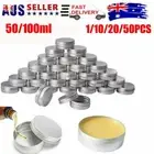 1~50X 50/100ML Oil Aluminum Cosmetic Tin Pot Jar Empty Wax Container Lip Balm FZ