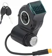 Electric Scooter Handlebar Switch Lock, 10 Inch ABS 3 Pin, Waterproof Digital Battery Power Display Switch Lock with Keys, Replacement Parts for Electric Scooter