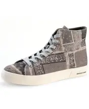 SUN STONE Men Shoe Colorblock Patchwork Cushioned High Top Sneakers MESA Grey