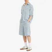 Nahmias Plaid Pleated Shorts