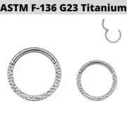 16g 3/8" Titanium Hammer Design Hinged Ear Ring Nose Septum Clicker Body Jewelry