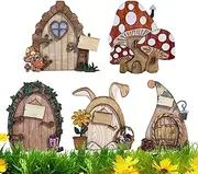 Fairy Garden Door - Fairies Doors for Trees - Miniature Fairy for Trees Decoration, Fairies Sleeping Door and, Yard Art Garden Sculpture, Lawn Ornament Halloween D?cor Loganz