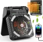 iYeHo Solar-Powered Camping Fan with LED Lantern, 10400mAh Battery Portable